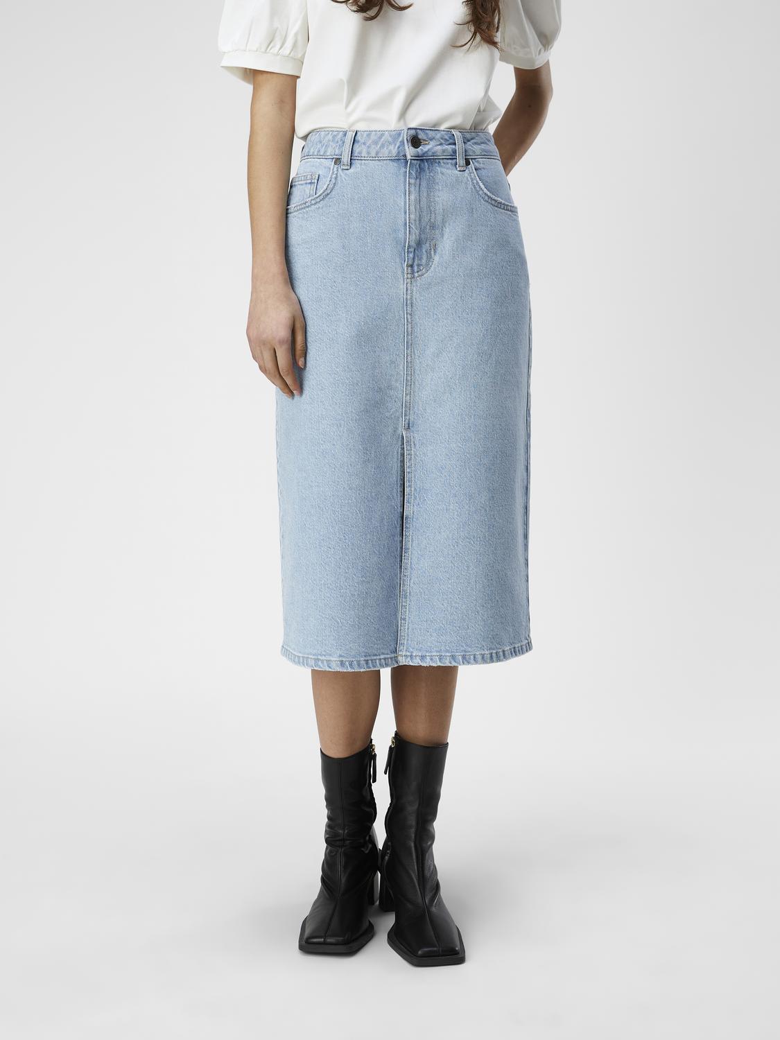 OBJELLEN Skirt - Light Blue Denim