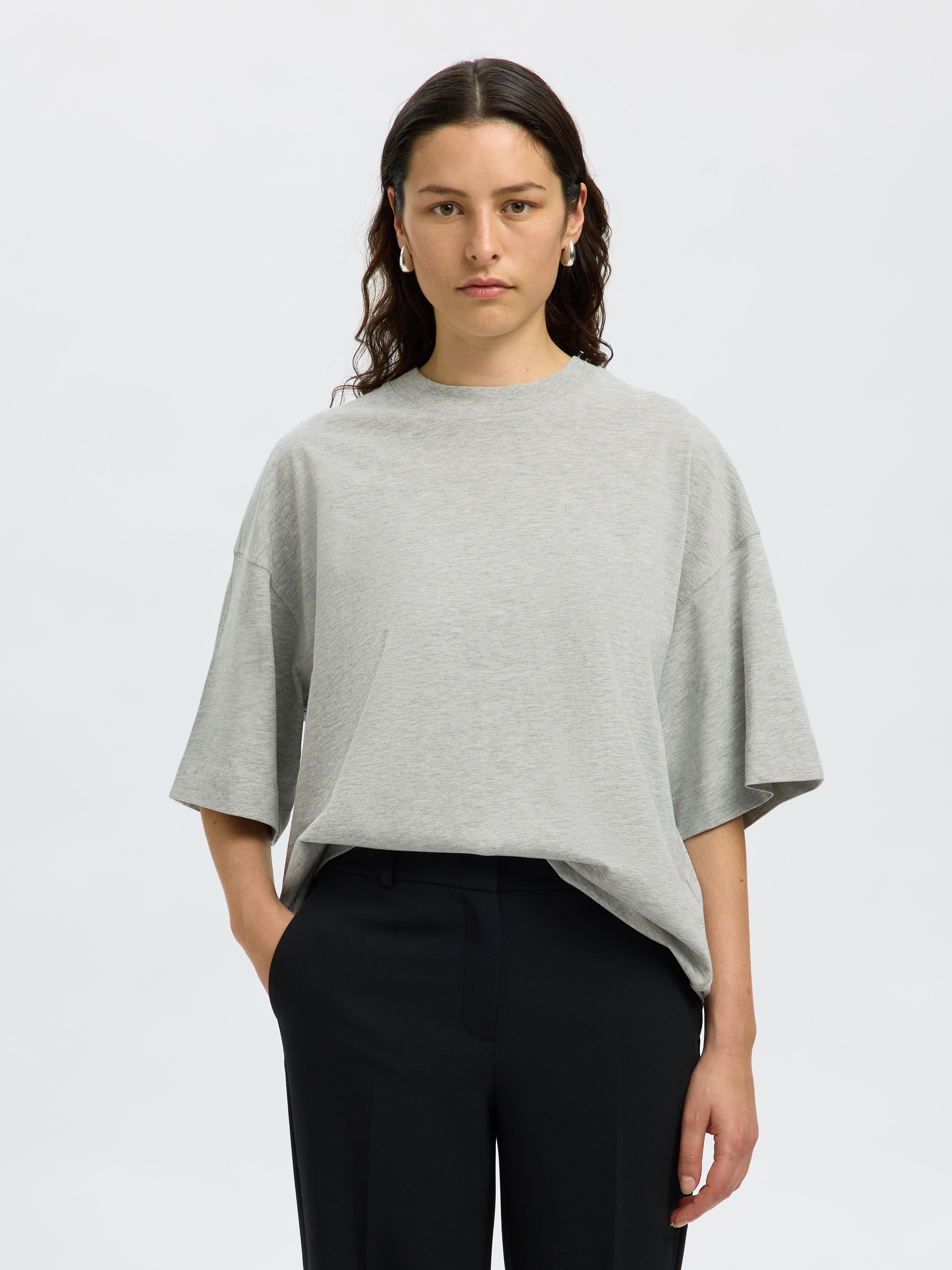 SLFCOLWOMAN T-Shirt - Light Grey Melange