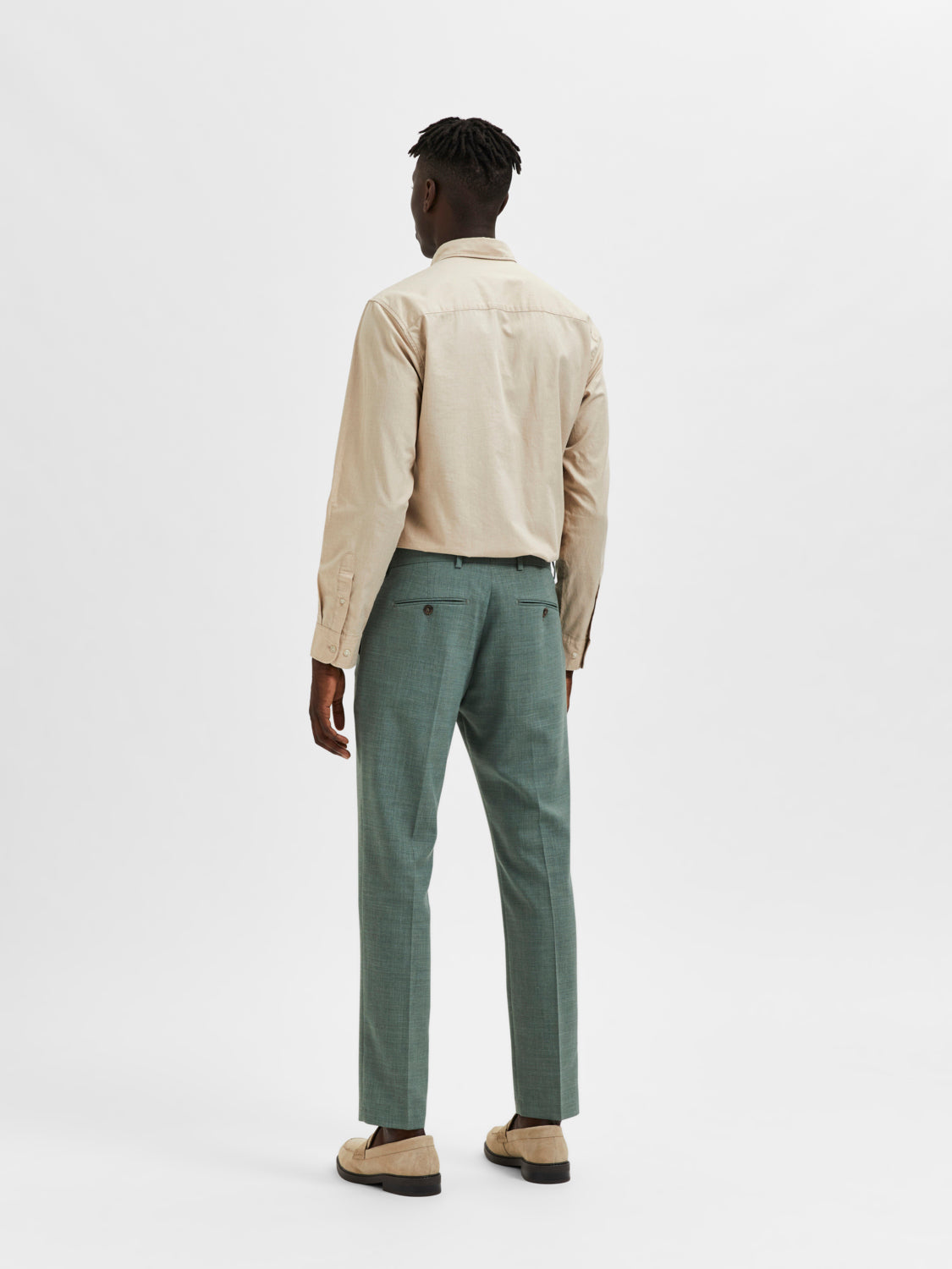 SLHSLIM-OASIS Pants - Light Green Melange