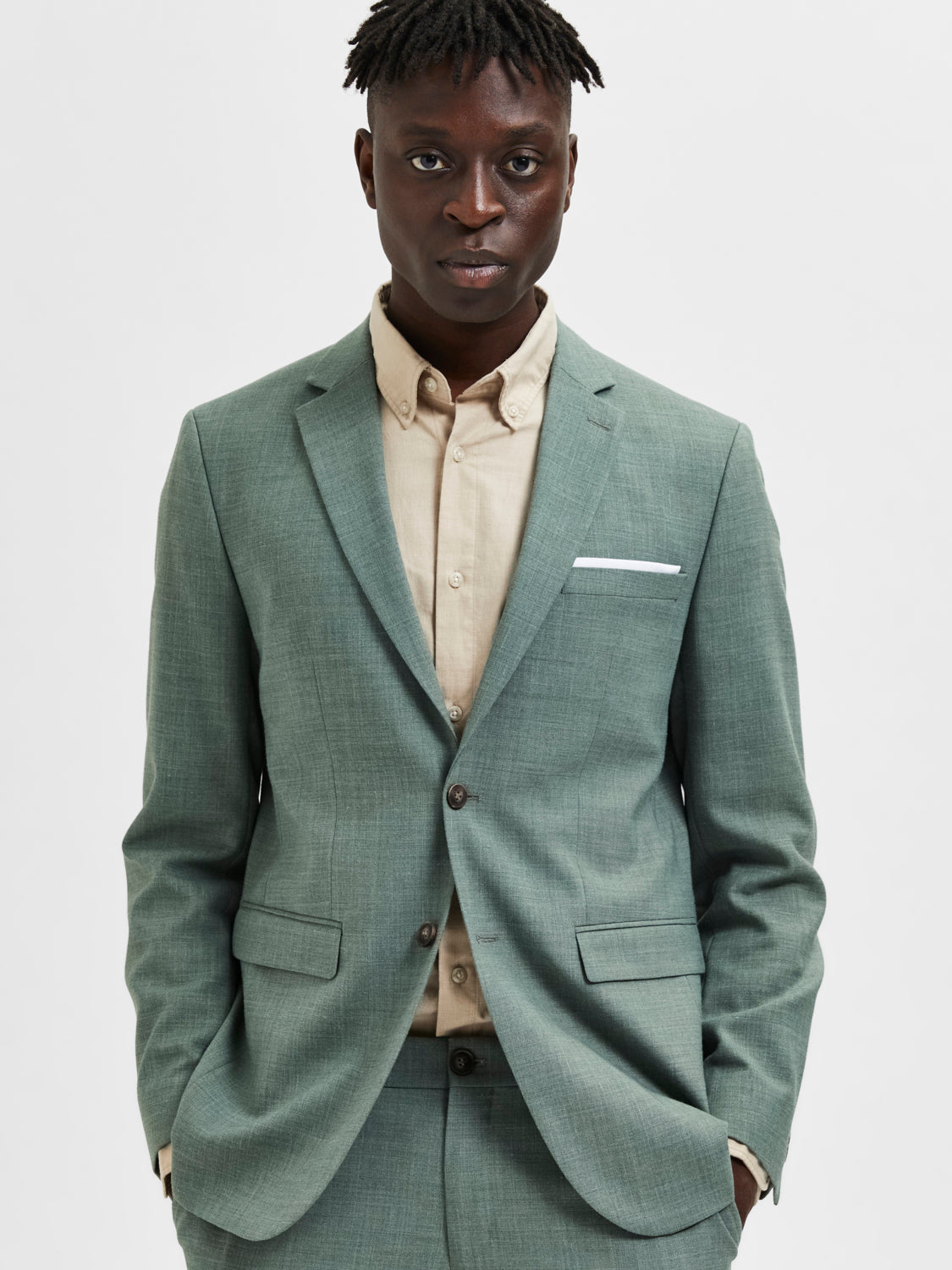 SLHSLIM-OASIS Blazer - Light Green Melange