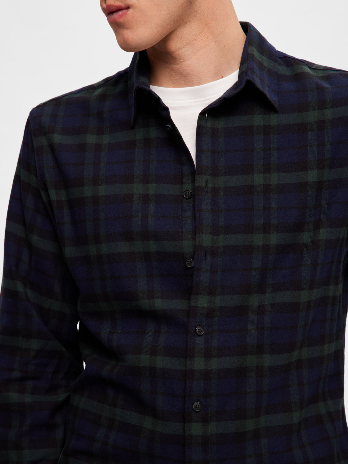 SLHSLIMOWEN-FLANNEL Shirts - Dark Navy