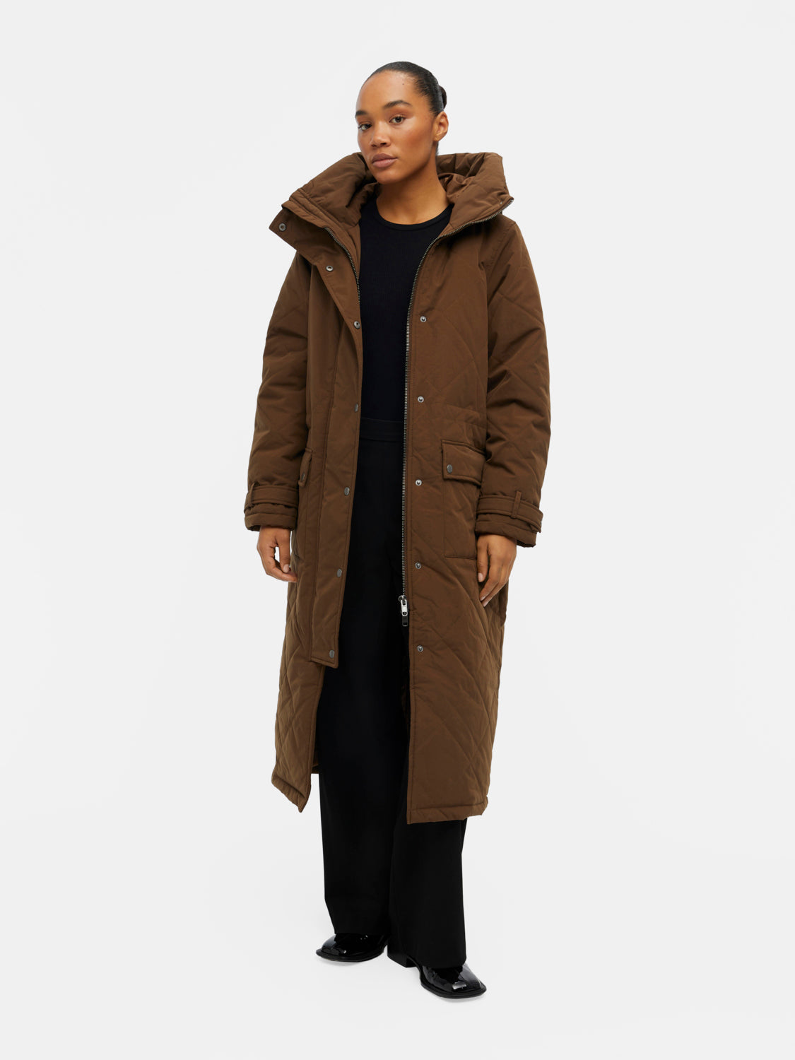 OBJKATIE Coat - Dark Earth