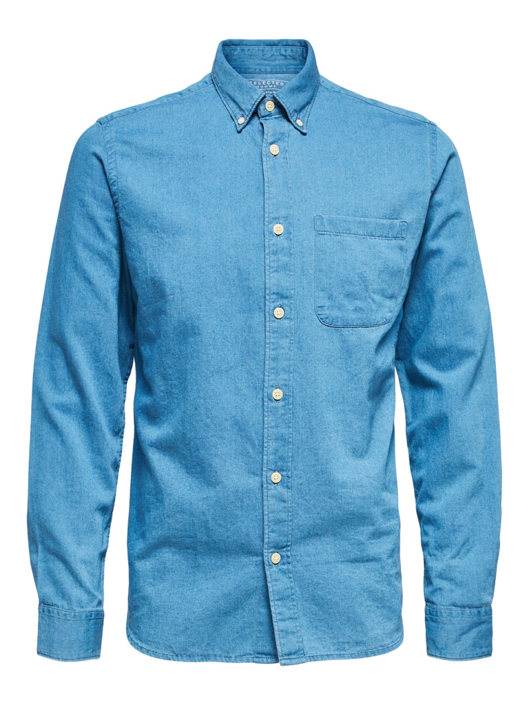 SLHREGRICK-DENIM Shirts - Medium Blue Denim