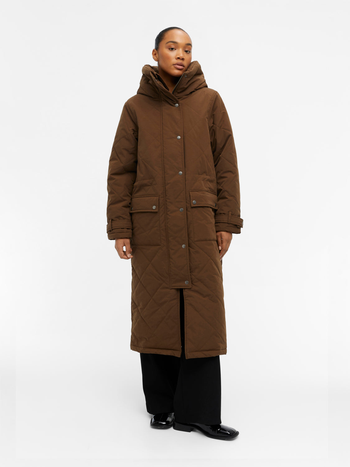 OBJKATIE Coat - Dark Earth