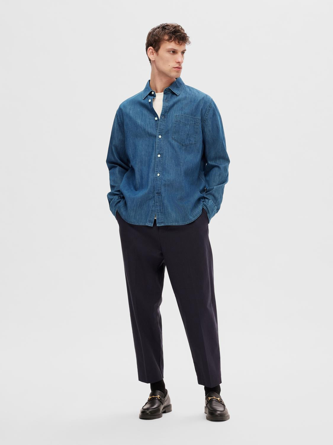 SLHREG-TOM Shirts - Medium Blue Denim