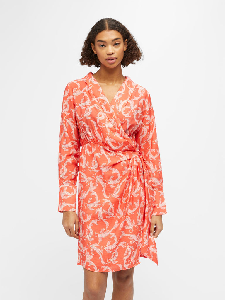 OBJRIO Dress - Hot Coral