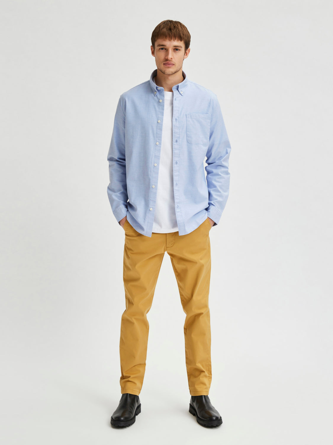 SLHREGRICK-OX Shirts - light blue