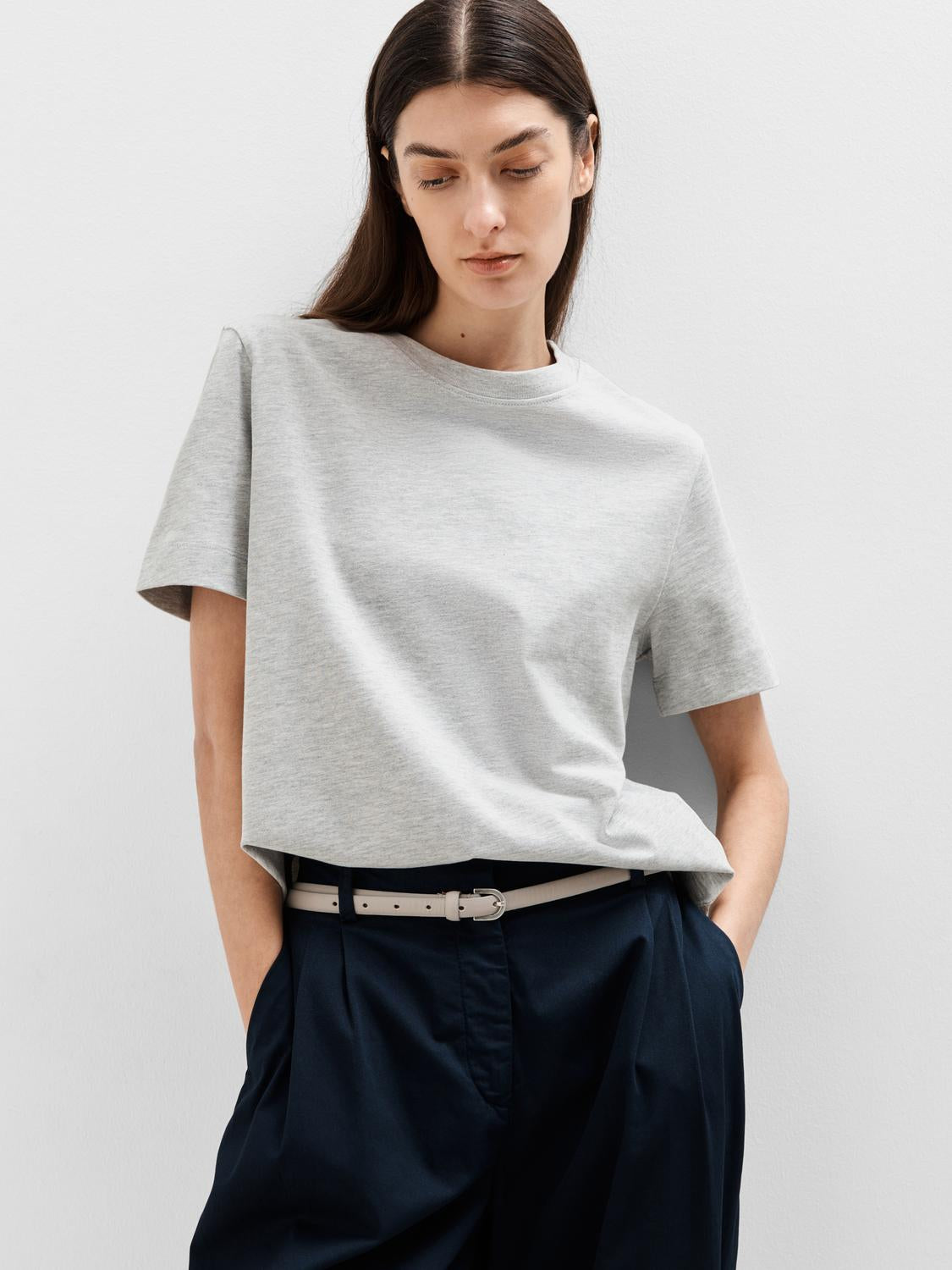 SLFESSENTIAL T-Shirt - Light Grey Melange