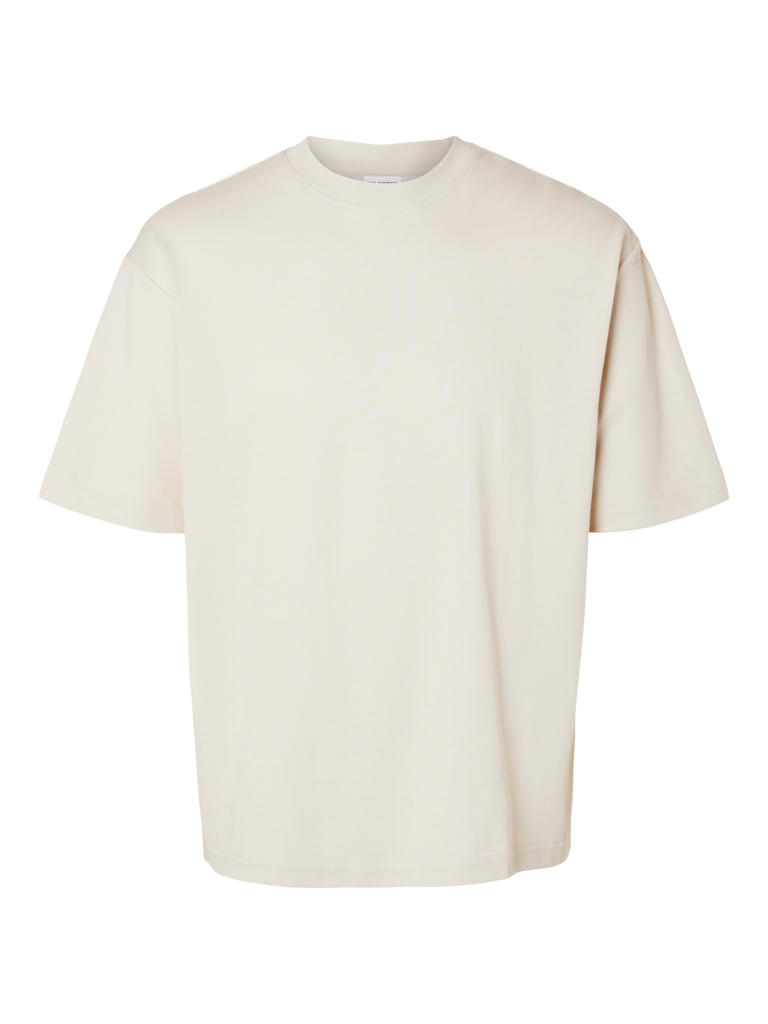 SLHLOOSEOSCAR T-Shirt - Oatmeal
